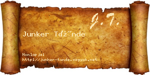 Junker Tünde névjegykártya