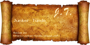 Junker Tünde névjegykártya